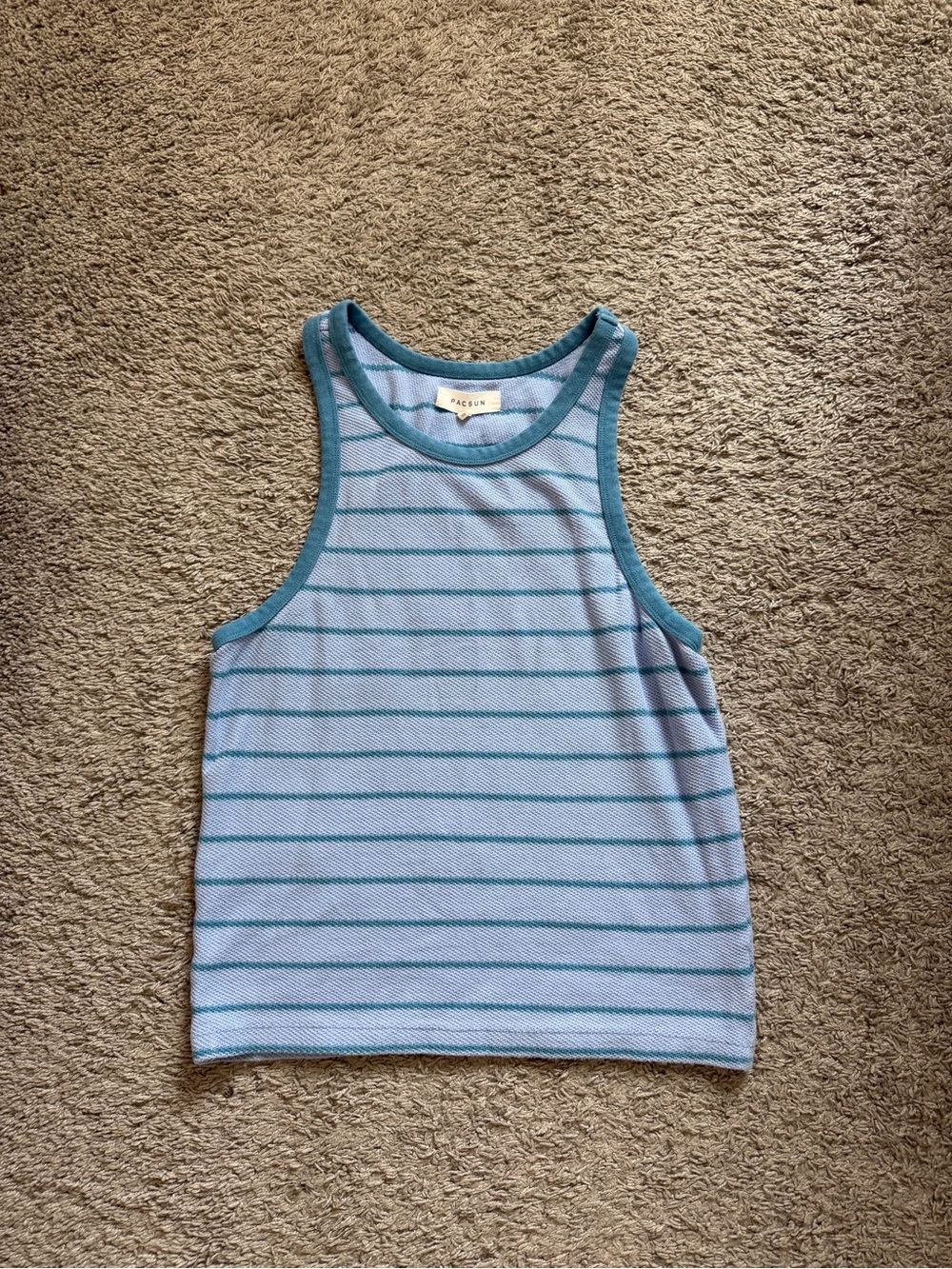 PacSun Blue & Teal Striped Mens Tank